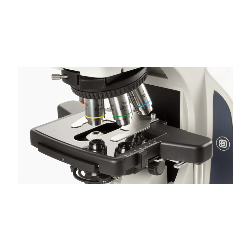 Euromex mikroskop DX.2158-APLi, trino, 40x - 1000x, plan semiapokromat, med ergonom. huvud och 100 W halogenbelysning