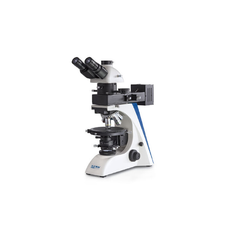 Kern Mikroskop OPO 185, POL, trino, Inf plan, 40x-600x, reflekterat/exponerat ljus, HAL, 100W