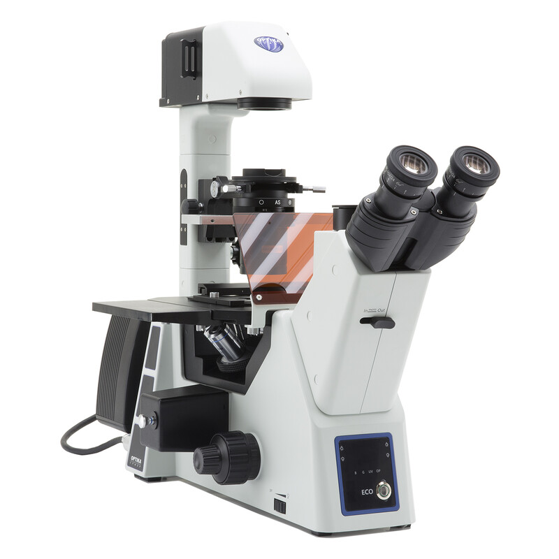 Optika mikroskop IM-5FLD-EU, trino, inverterat, FL-LED, med och utan objektiv, EU