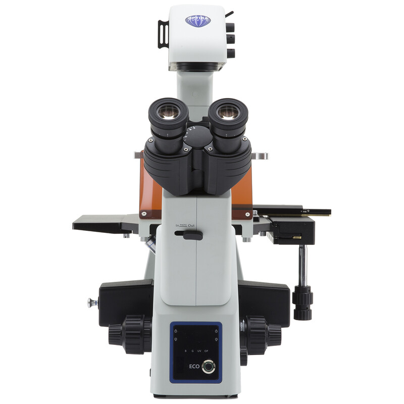 Optika -mikroskop IM-5FLD-UK, trino, invers, FL-LED, w.o. objektiv, UK