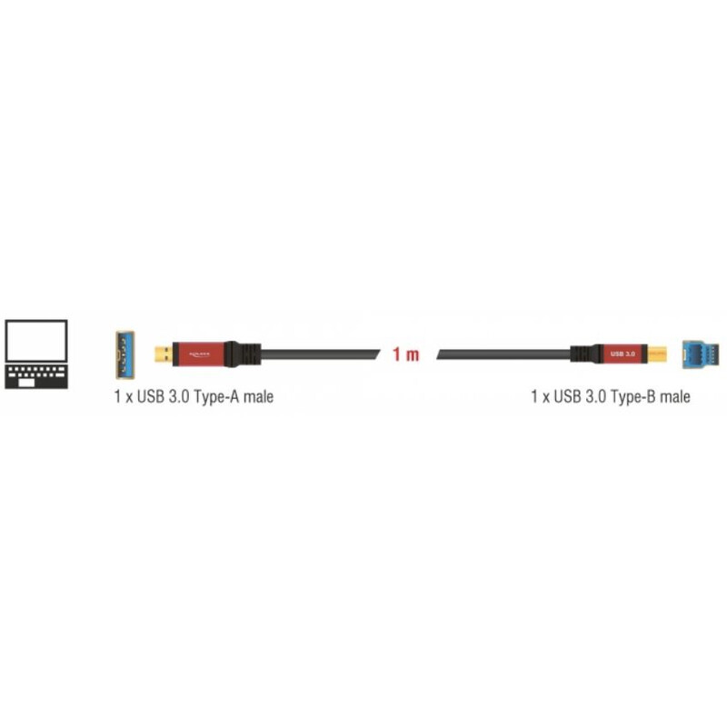 PegasusAstro USB-kabel Premium 1x USB3.0 Typ-B 1m