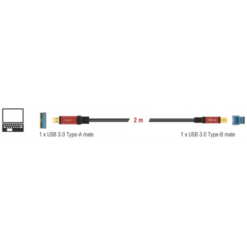 PegasusAstro USB-kabel Premium 1x USB3.0 Typ-B 2m