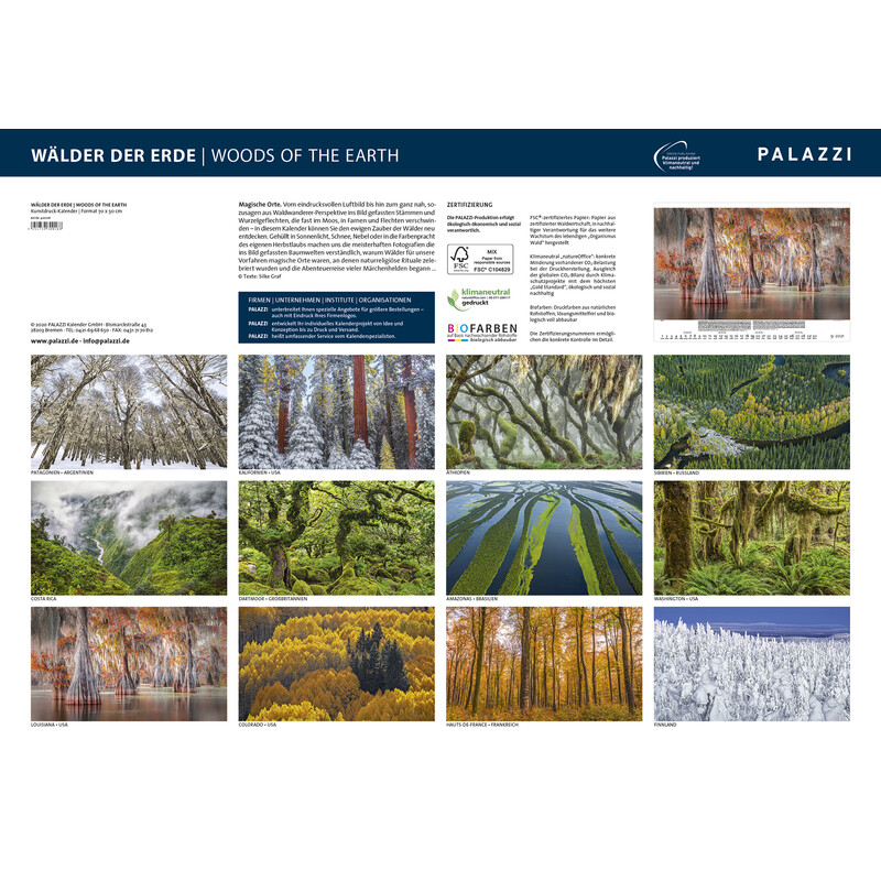 Palazzi Verlag Kalender Jordens skogar 2021