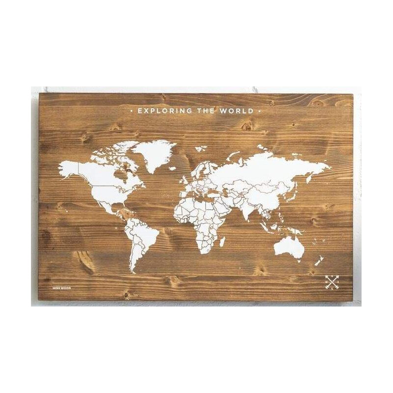 Miss Wood Världskarta Woody Map Wooden 60x40