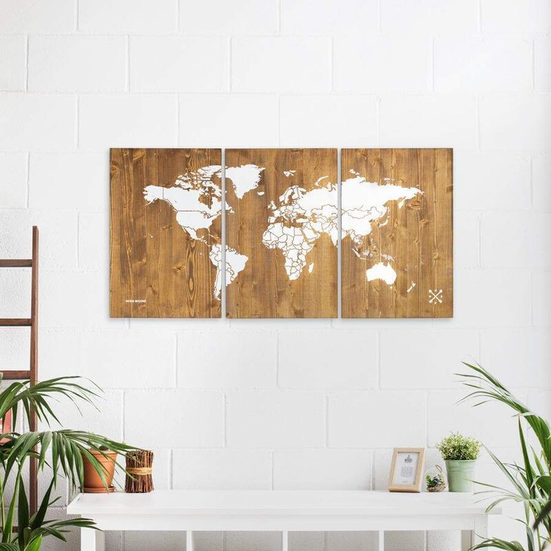 Miss Wood Världskarta Woody Map Wooden 120x60