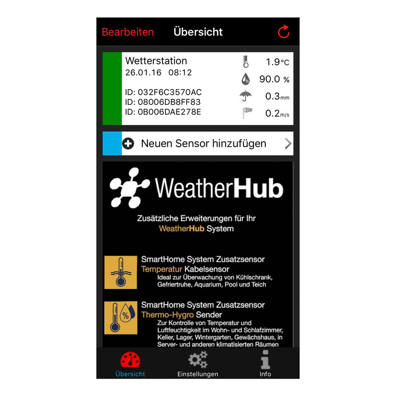 TFA Väderstationsset med klimat-, regn- och vindsändare WEATHERHUB