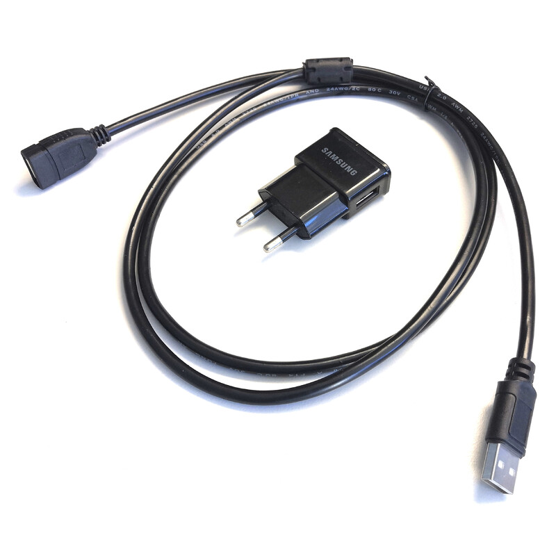 Strömförsörjningsenhet USB-nätkontakt inkl. 2 m USB-förlängningskabel