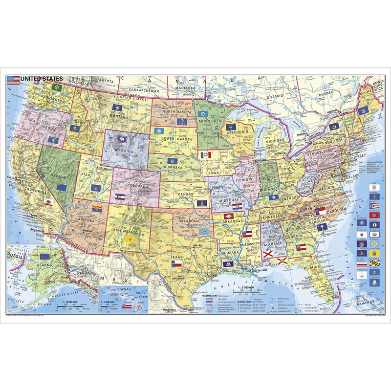 Stiefel Karta USA politiskt med postnummer
