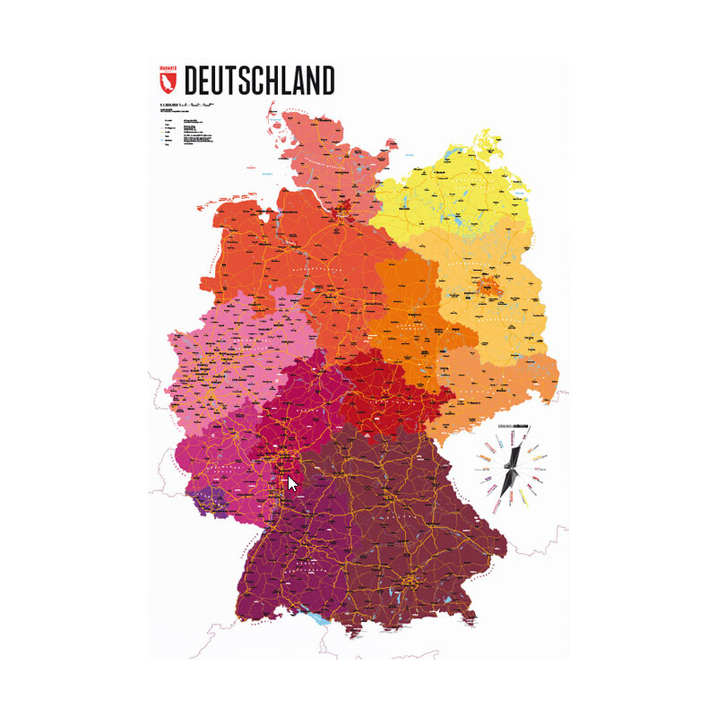 Marmota Maps Karta Deutschland politisch (70x100)