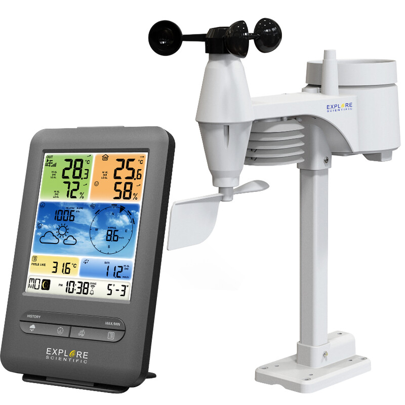 Explore Scientific Väderstation WLAN-vädercentral med professionell 5-i-1-sensor V