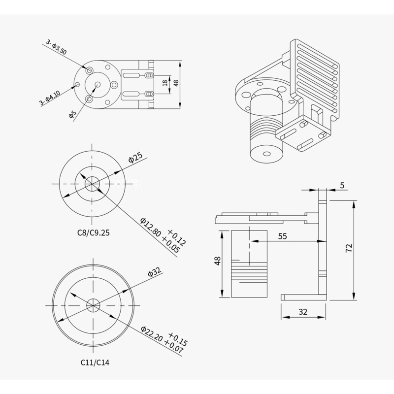 ZWO Adapter för EAF-fokusmotor till Celestron C11 & C14
