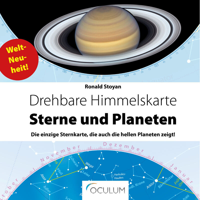 Oculum Verlag Stjärnkarta Drehbare Himmelskarte Sterne und Planeten 30cm