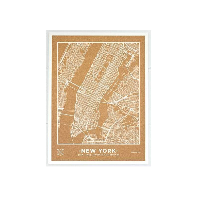 Miss Wood Regionkarta Woody Map Natural New York L White