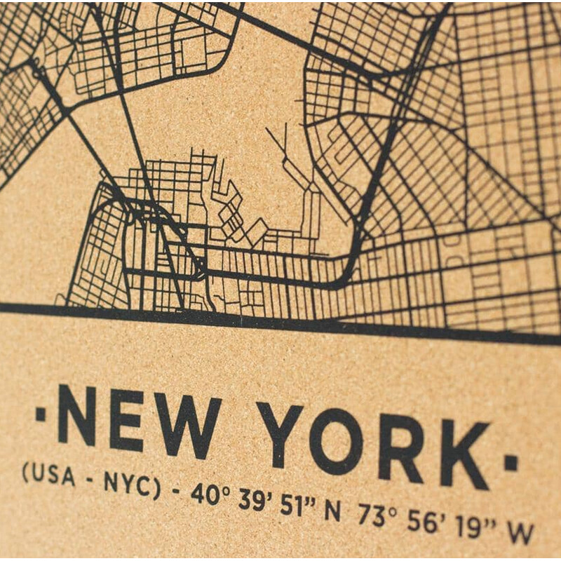 Miss Wood Regionkarta Woody Map Natural New York L Black