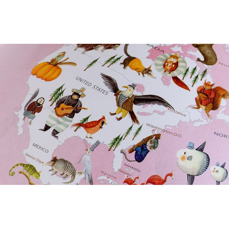 TROIKA Glob Wildlife World Pink 25cm