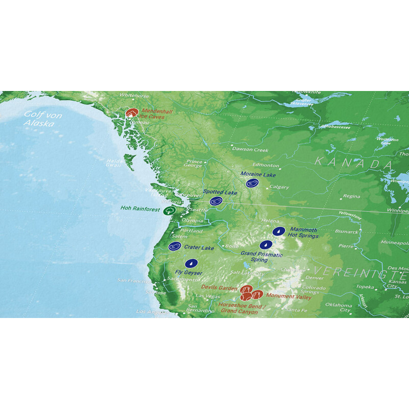 Marmota Maps Världskarta 99 Naturwunder (200x140)