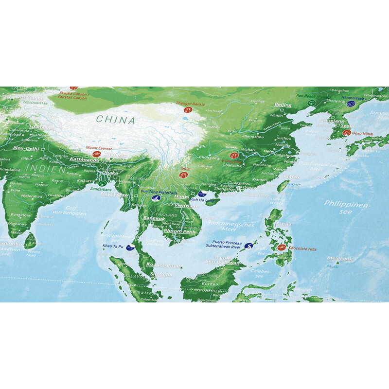 Marmota Maps Världskarta 99 Naturwunder (100x70)