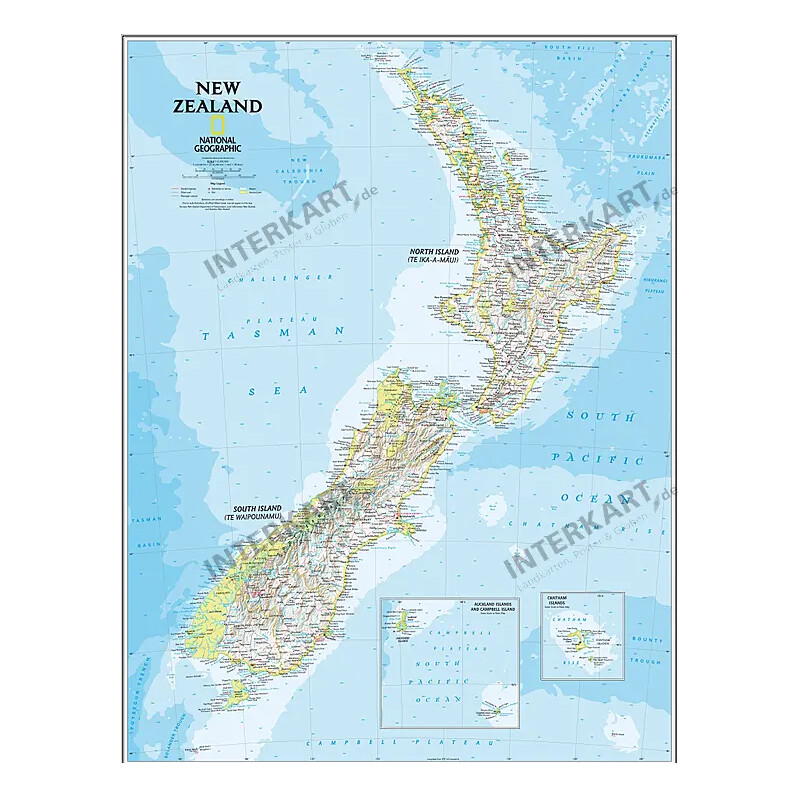 National Geographic Karta Nya Zeeland (60 x 77 cm)