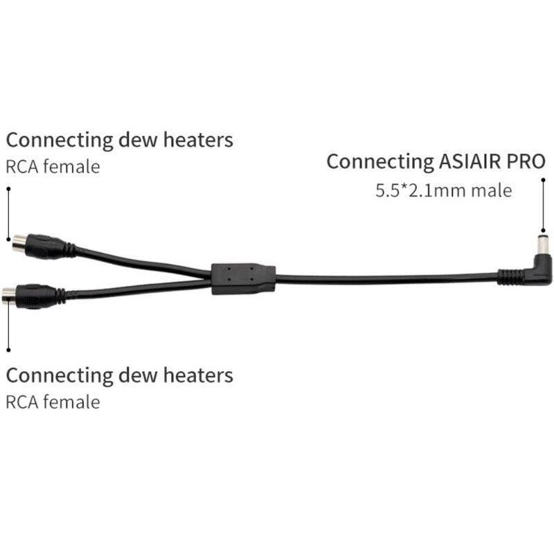 ZWO DC Y delad kabel (fatkontakt till RCA)