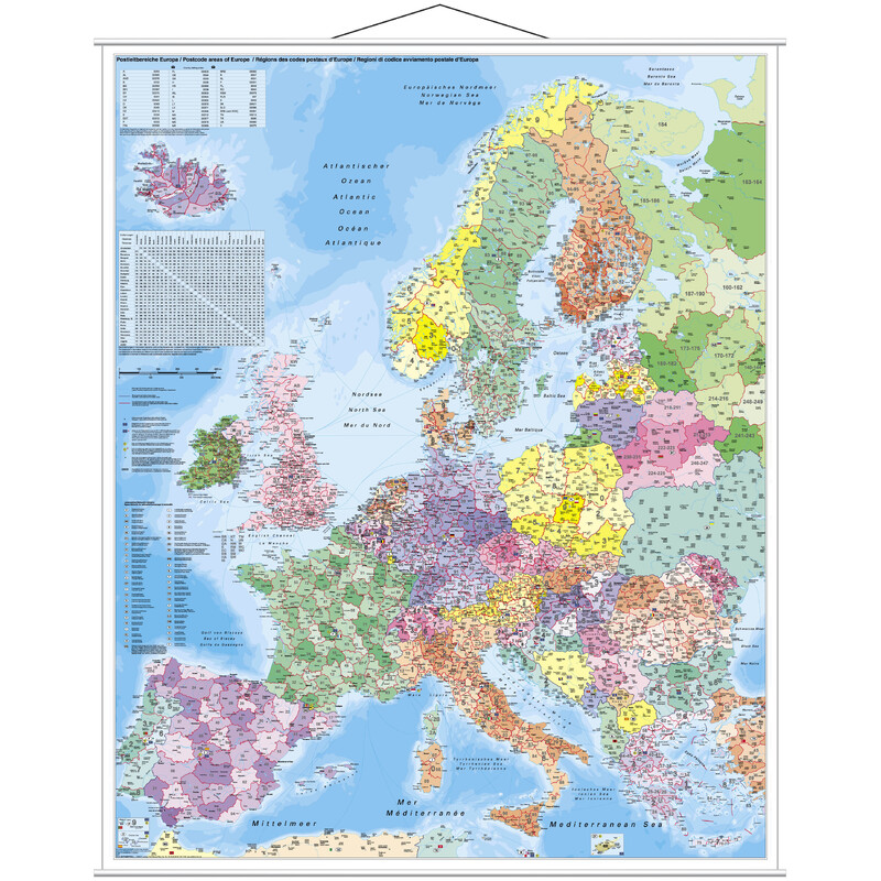 Stiefel Kontinentkarta Europa postnummer (97 x 119 cm)