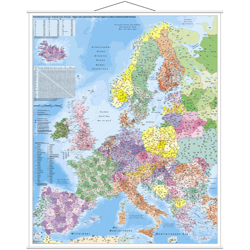 Stiefel Kontinentkarta Postnummer Europa (97 x 119 cm)