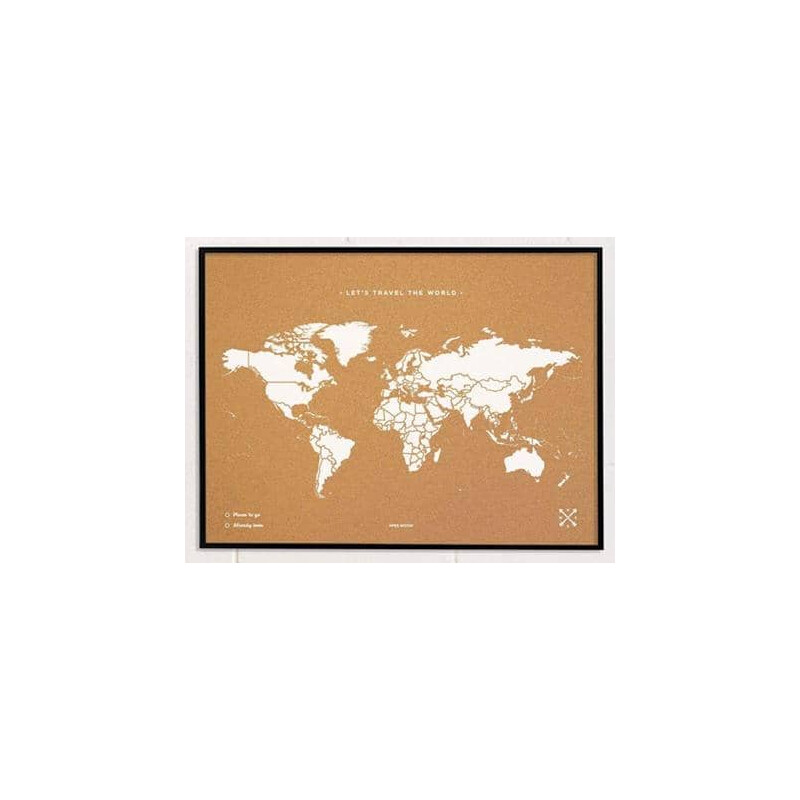 Miss Wood Världskarta Woody Map Natural Cork XL white