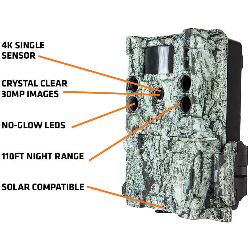 Bushnell Viltkamera 30MP CORE 4KS Tree Bark Camo No Glow, låda 5L
