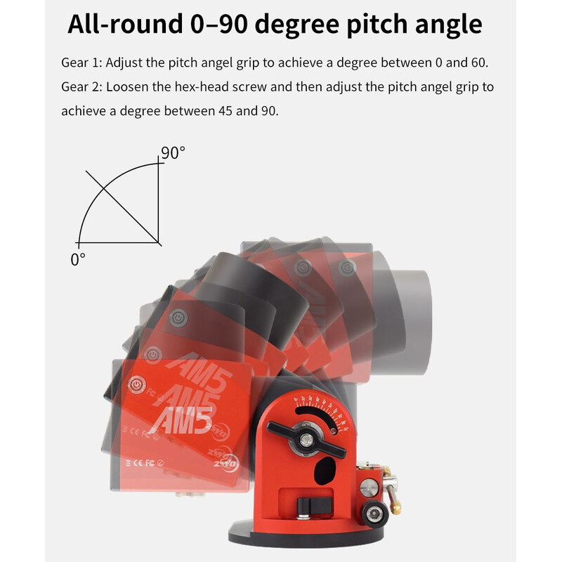 ZWO AM5 Harmonic ekvatoriell montering + stativ i Carbon