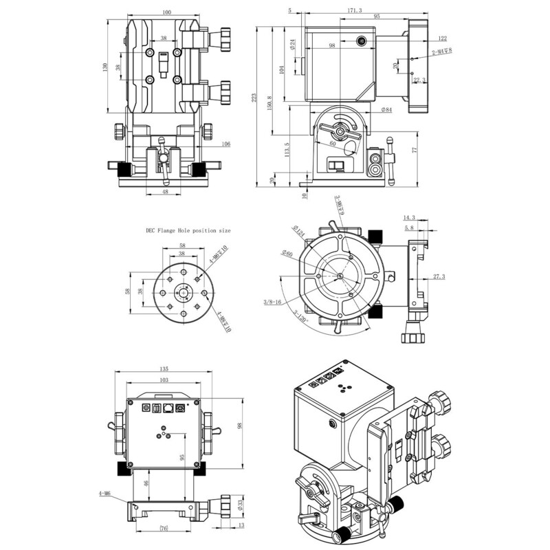 ZWO AM5 Harmonic ekvatoriell montering + stativ i Carbon