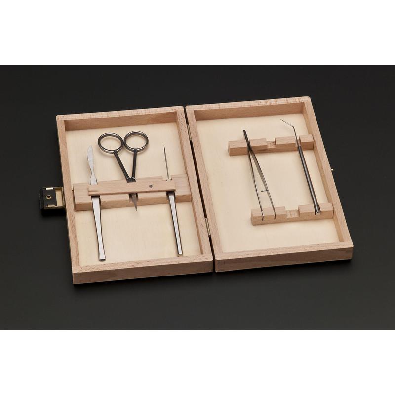 Windaus Mikroskopi: 5 instrument i träfodral