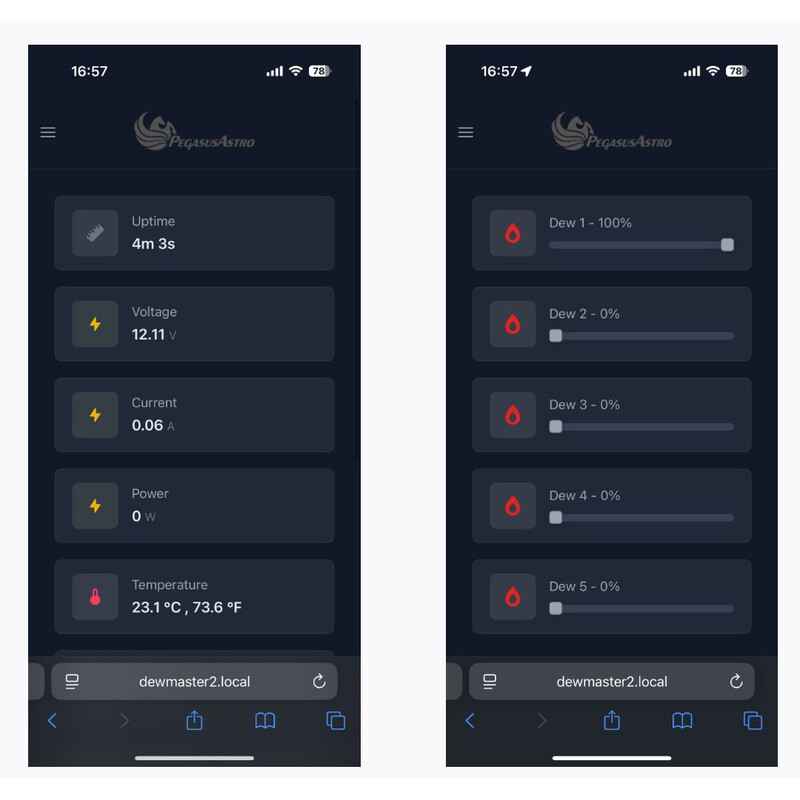 PegasusAstro Styrning DewMaster 2