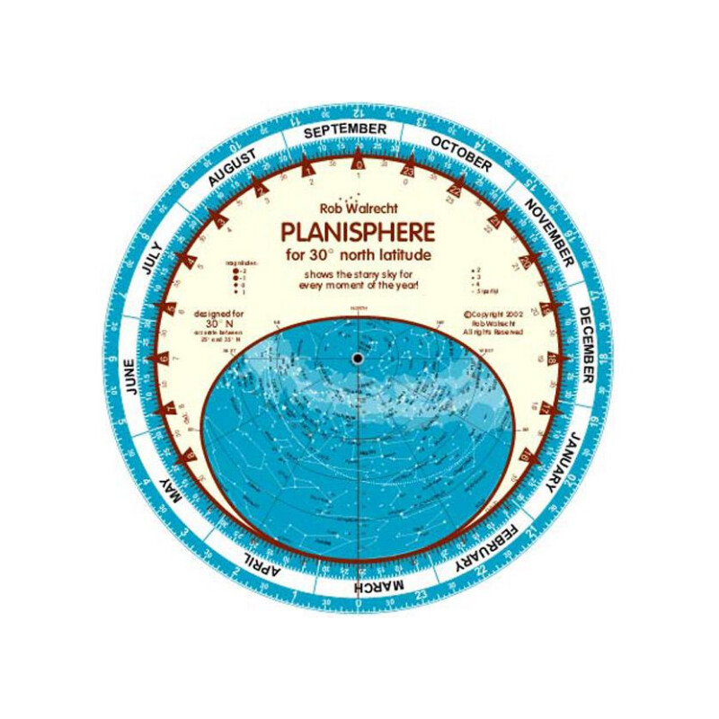 Rob Walrecht Stjärnkarta Planisphere 30°N 25cm