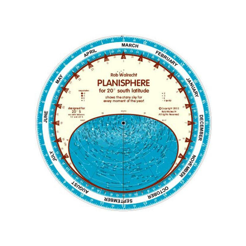 Rob Walrecht Stjärnkarta Planisphere 20°S 25cm