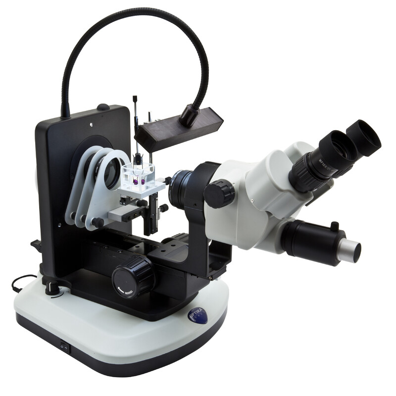 Optika Zoom-stereomikroskop OPTIGEM-20 trino, BF, DF, Greenough, w.d. 100mm, 10x/21mm, 0,7x-4,5x