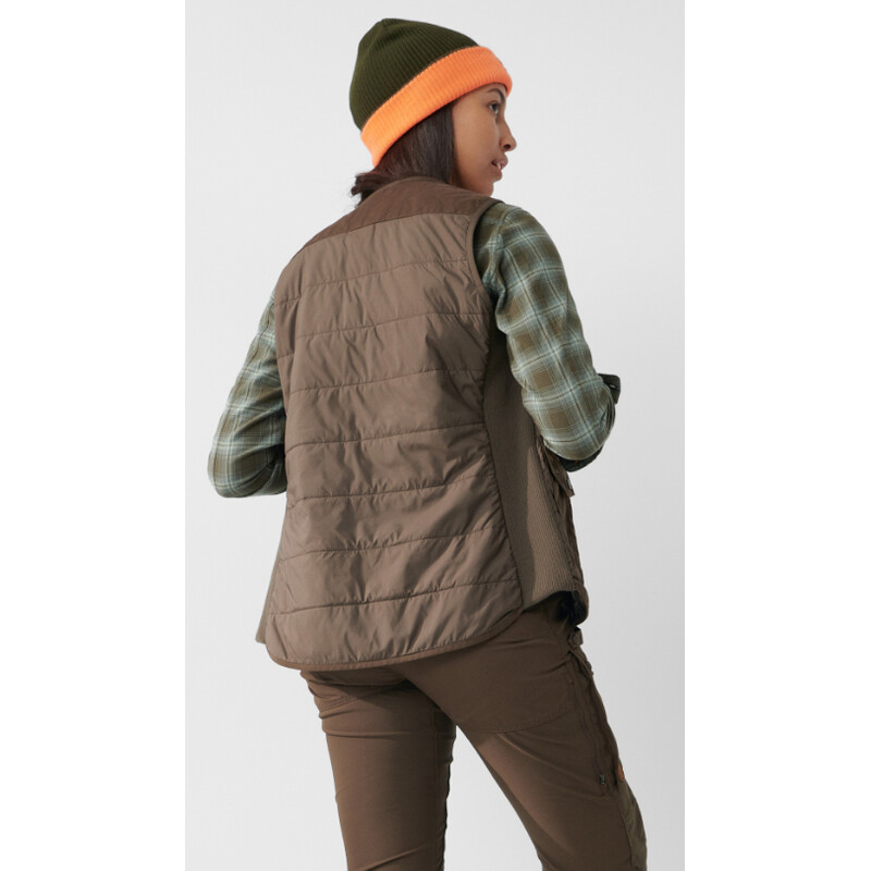Fjällräven Forest Wool vadderad väst W, 633 Dark Olive, L