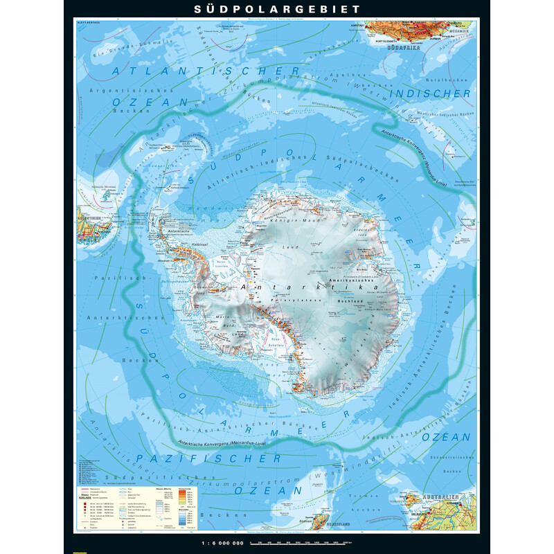 PONS Regionkarta Südpolargebiet physisch (210 x 230 cm)