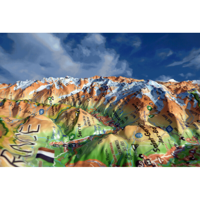 3Dmap Regionkarta Massif du Mont Blanc (41 cm x 61 cm)