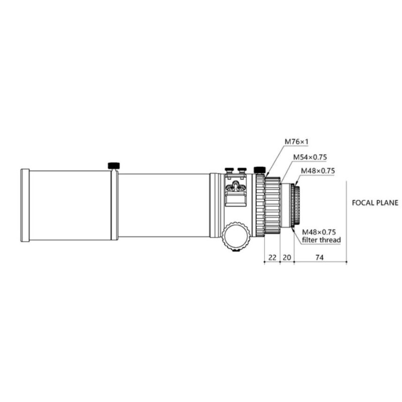 OPT Apokromatisk refraktor Radian AP 75/405 Petzval OTA