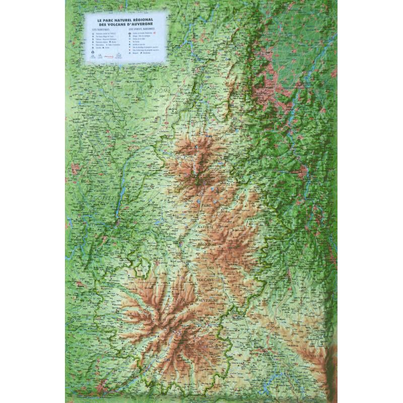 3Dmap Regionkarta Le Parc Naturel Régional des Volcans d'Auvergne