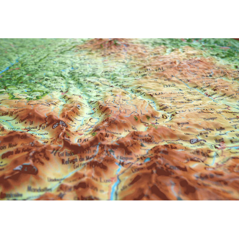 3Dmap Regionkarta Le Parc Naturel Régional des Volcans d'Auvergne