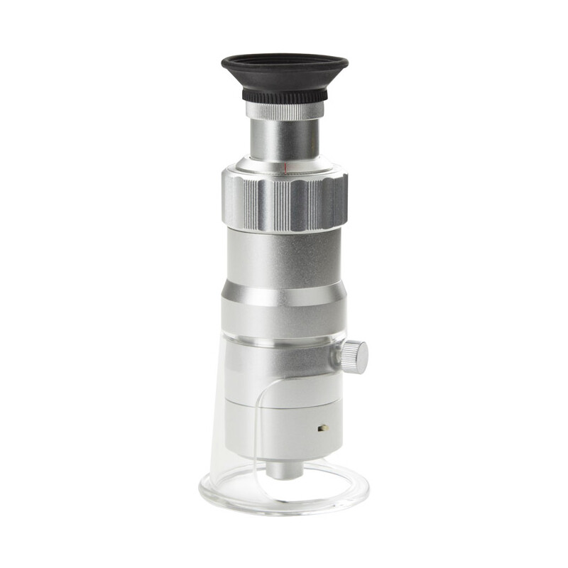 Euromex mätmikroskop med lupp, 60x, LED, 0,02mm