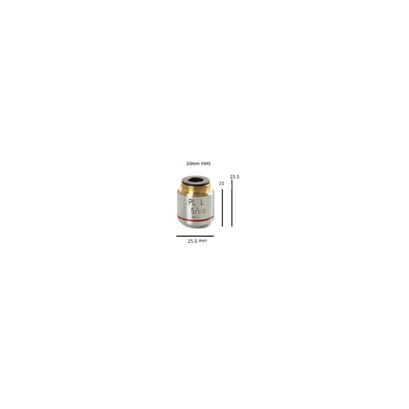 Euromex Objektiv B+W.8105, Plan PL 5x/0,12, B.D. 26,1 mm, oändligt (bScope)