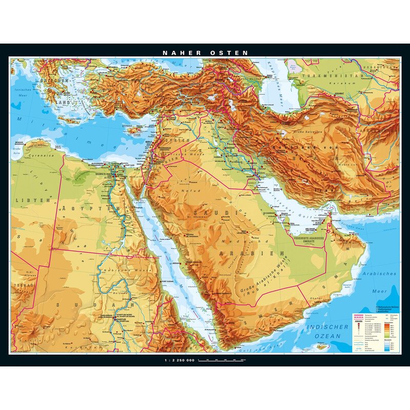 PONS Regionkarta Mellanöstern fysiskt (203 x 158 cm)
