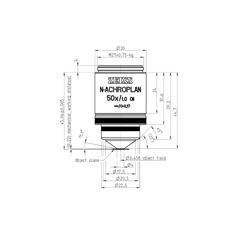 ZEISS Objektiv N-Achroplan 50x/1,0 Olja M27