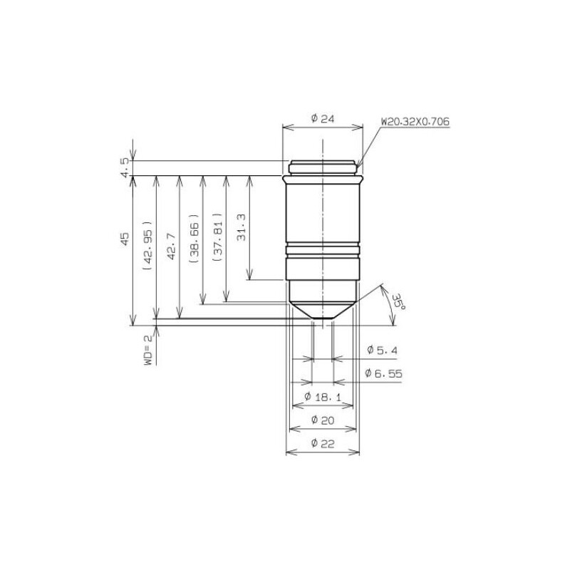 Evident Olympus objektiv LUMPLFLN60XW/1,0, b.d.2 mm
