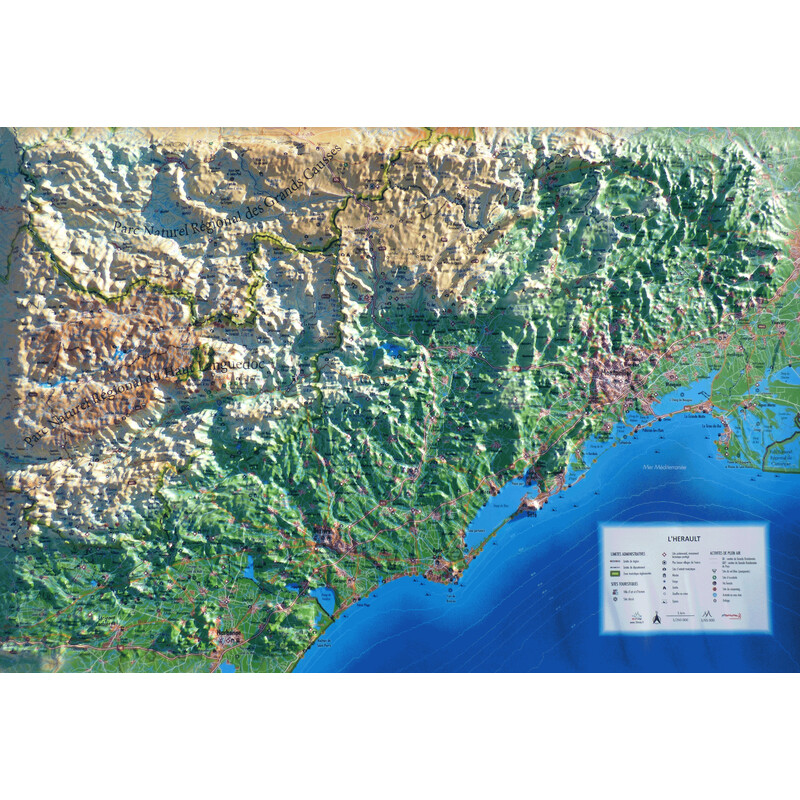 3Dmap Regionkarta L'Hérault