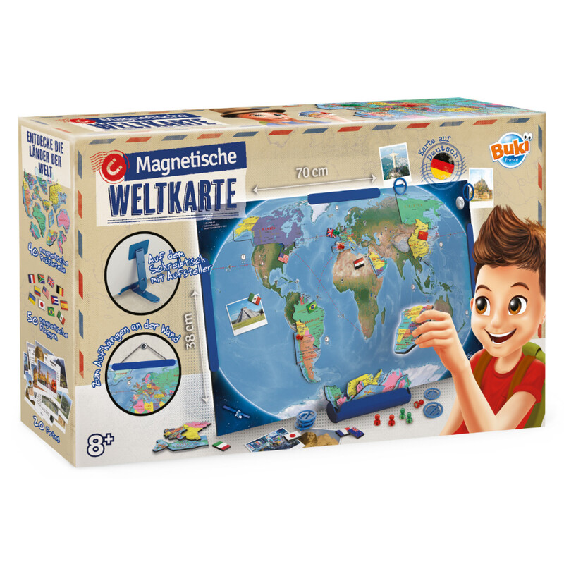 Buki Barnkarta Magnetische Weltkarte (70x38cm)