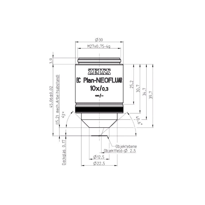 ZEISS Objektiv EC Plan-Neofluar, 10x/0,3 wd=5,2mm