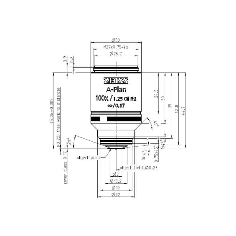 ZEISS Objektiv A-Plan 100x/1,25 Oil Ph2 bd=0,22mm