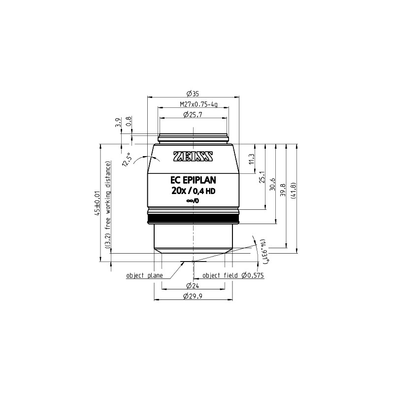 ZEISS Objektiv EC Epiplan 20x/0,4 HD wd=3,2 mm